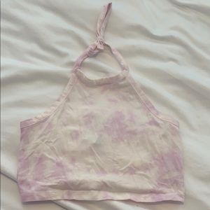 PacSun Pink tie dye halter top